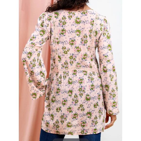 NWT Matilda Jane Like A Lady Pink Floral Crochet Tunic Blouse Small - Picture 15 of 15